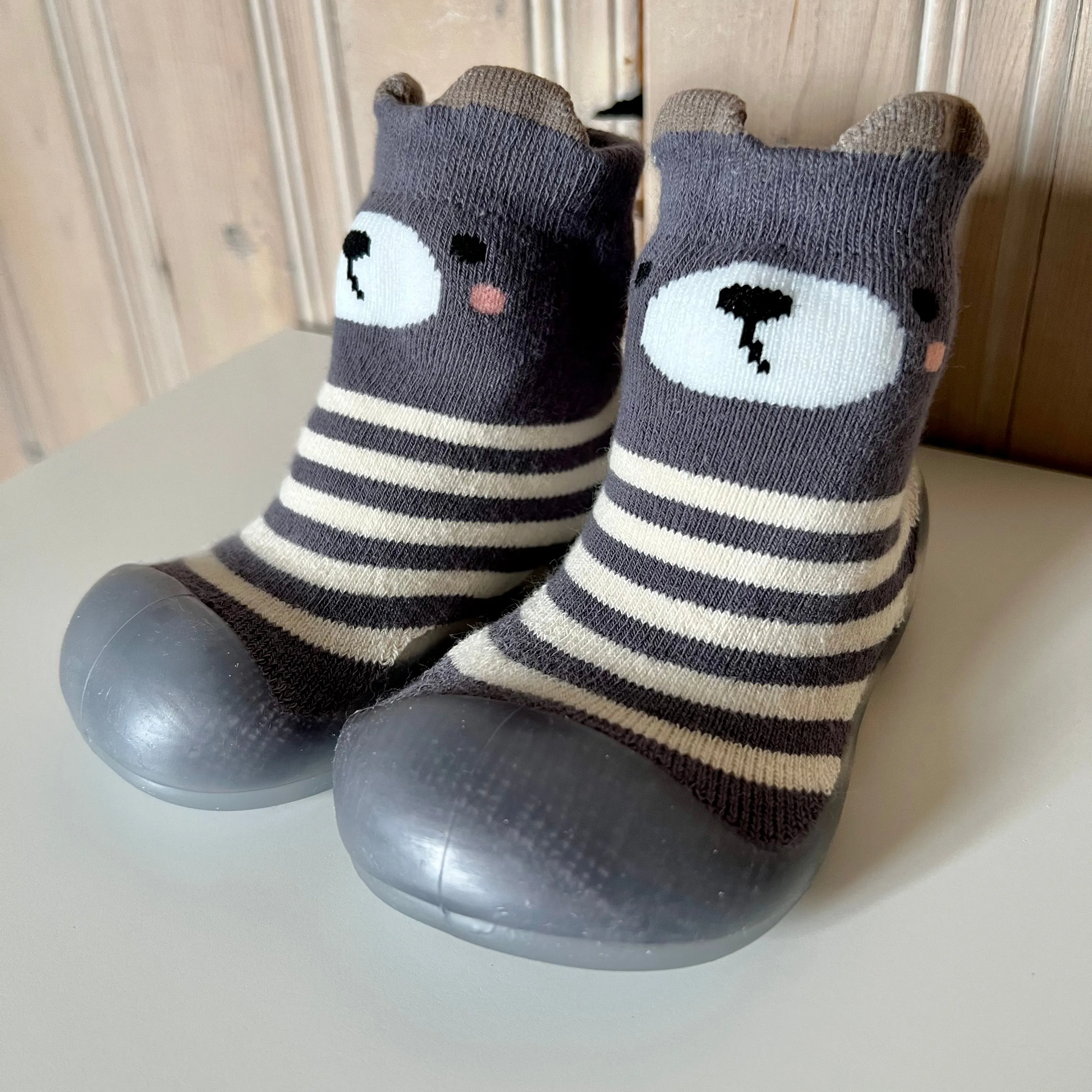 Sock Shoes - Slate Teddy