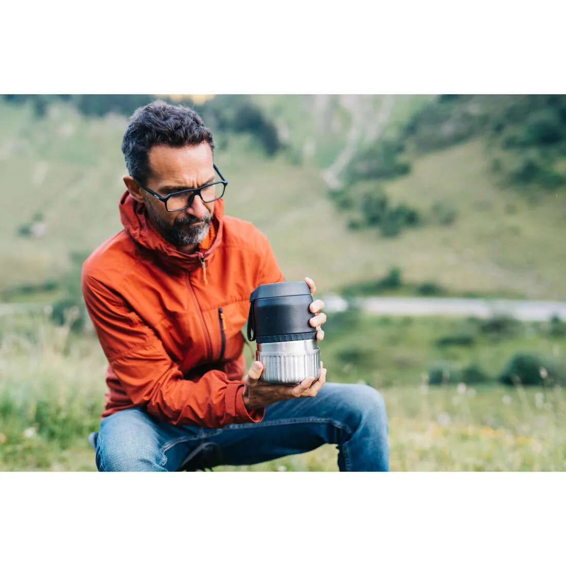 Stainless Steel Isothermal Food Box for Hiking MH500 0.8 L with Bowl
