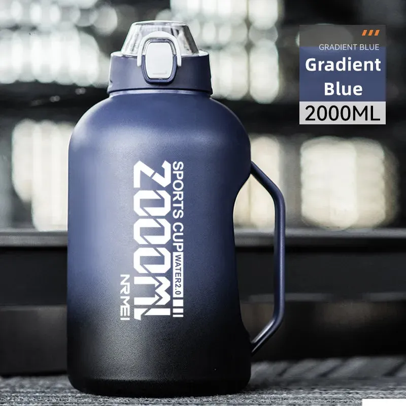 Stainless Steel Thermos Water Bottle - 2 Liter Vacuum Insulated Flask for Outdoor Sports, Gym, and Fitness