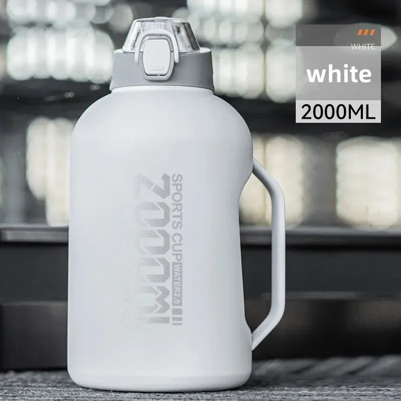 Stainless Steel Thermos Water Bottle - 2 Liter Vacuum Insulated Flask for Outdoor Sports, Gym, and Fitness