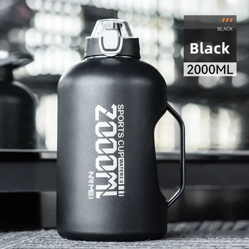 Stainless Steel Thermos Water Bottle - 2 Liter Vacuum Insulated Flask for Outdoor Sports, Gym, and Fitness