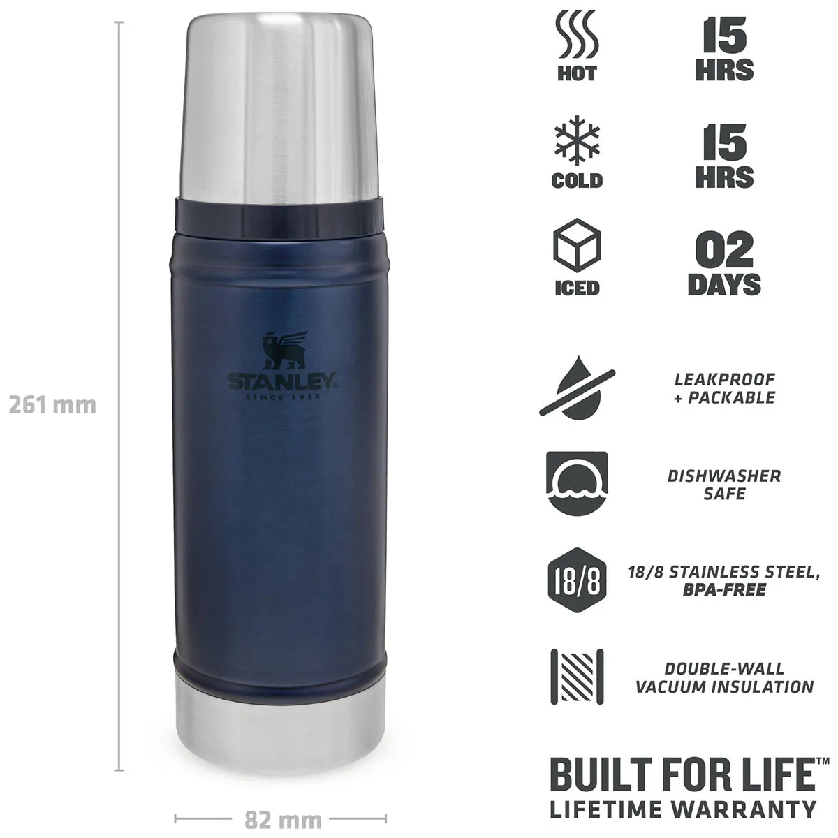 Stanley Classic Legendary Vacuum Thermos Flask 470ml Nightfall