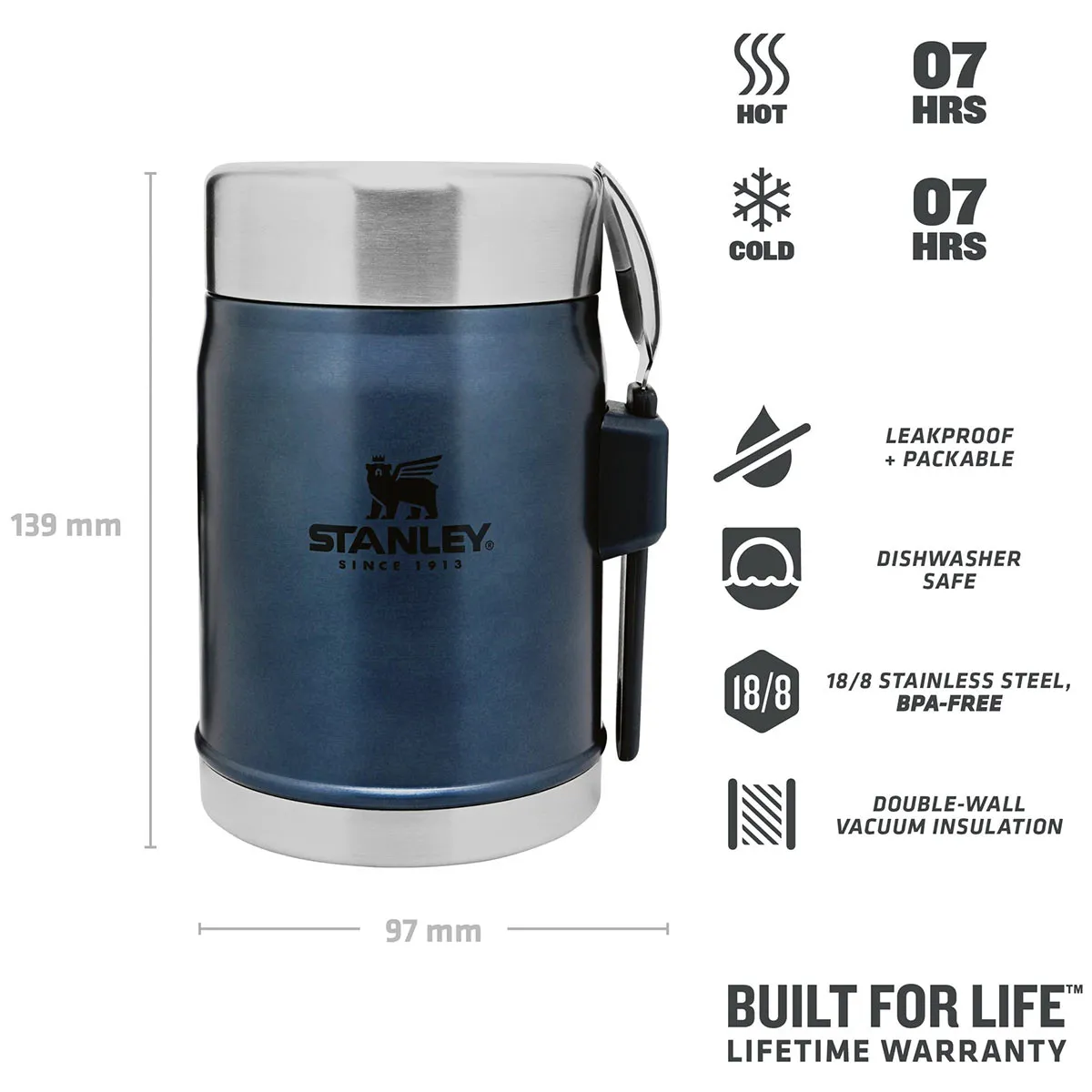 Stanley Legendary Food Jar   Spork 400ml Nightfall