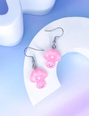 SWEET MUSHROOM EARRINGS - PINK