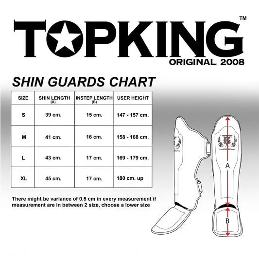 Top King TKSGP-GL Pro Leather Shin Guards Black