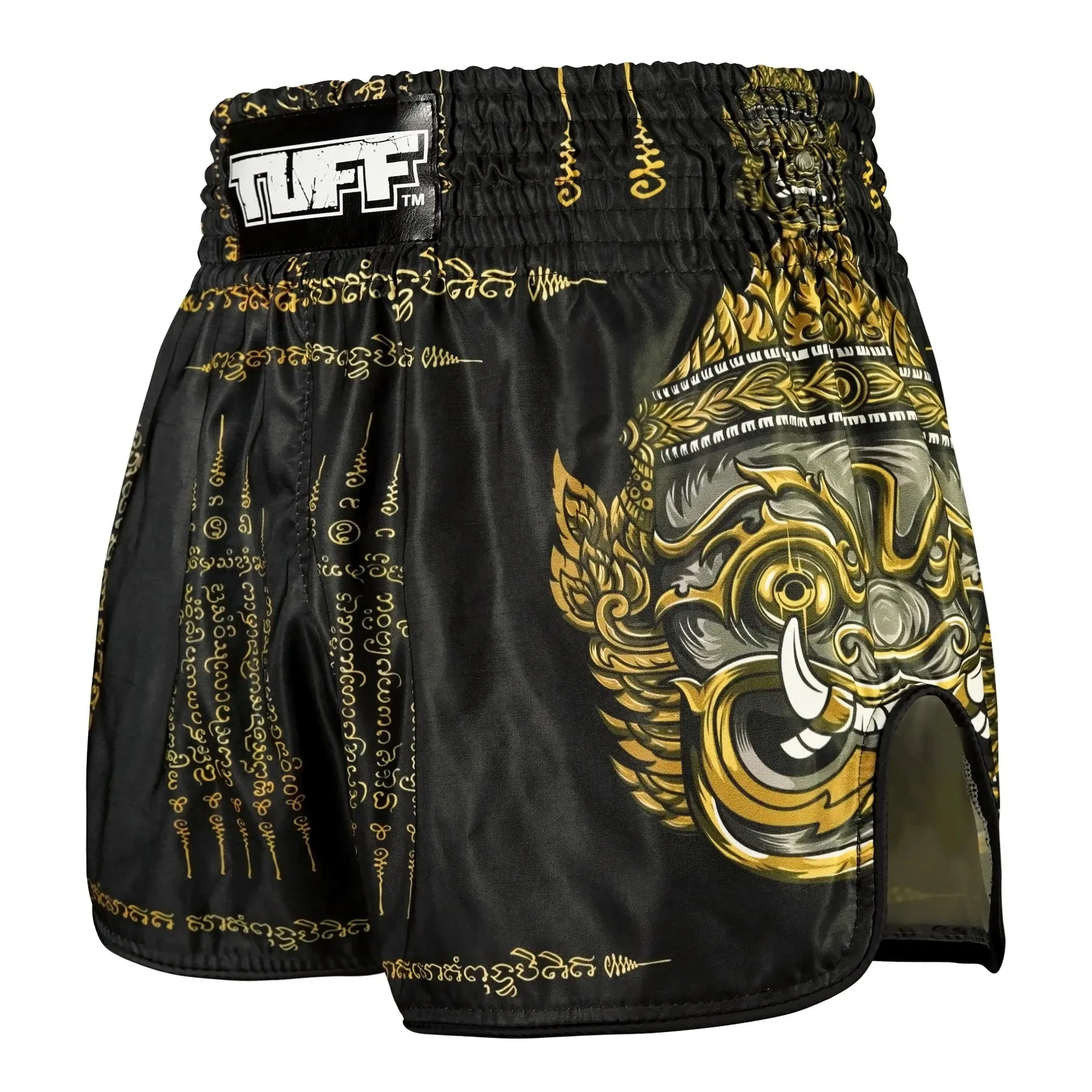 TUFF Muay Thai Shorts High-Cut Retro Style Yaksa Yantra