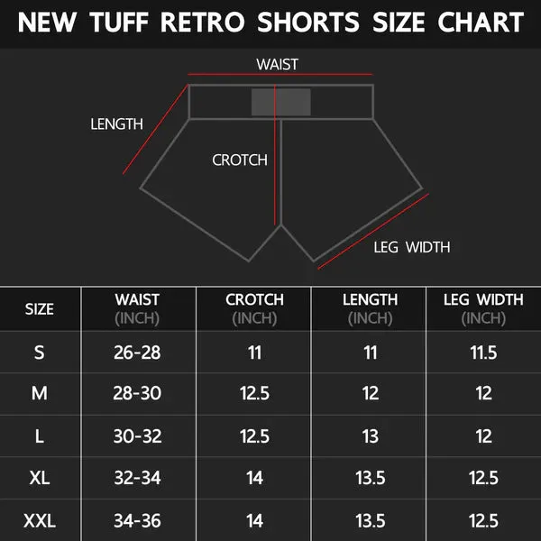 TUFF Muay Thai Shorts Retro Style White Samurai