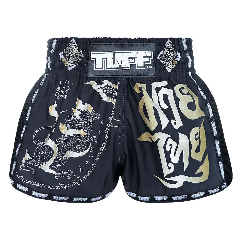 Tuff Retro Style Shorts - Black Singha Yantra