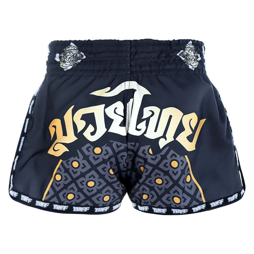 Tuff Retro Style Shorts - Black Singha Yantra