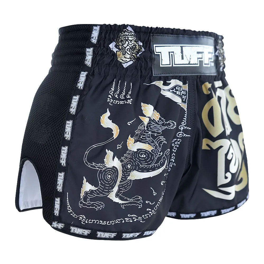 Tuff Retro Style Shorts - Black Singha Yantra