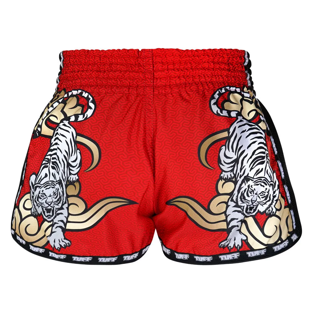 Tuff Retro Style Shorts - Red Tiger Yantra