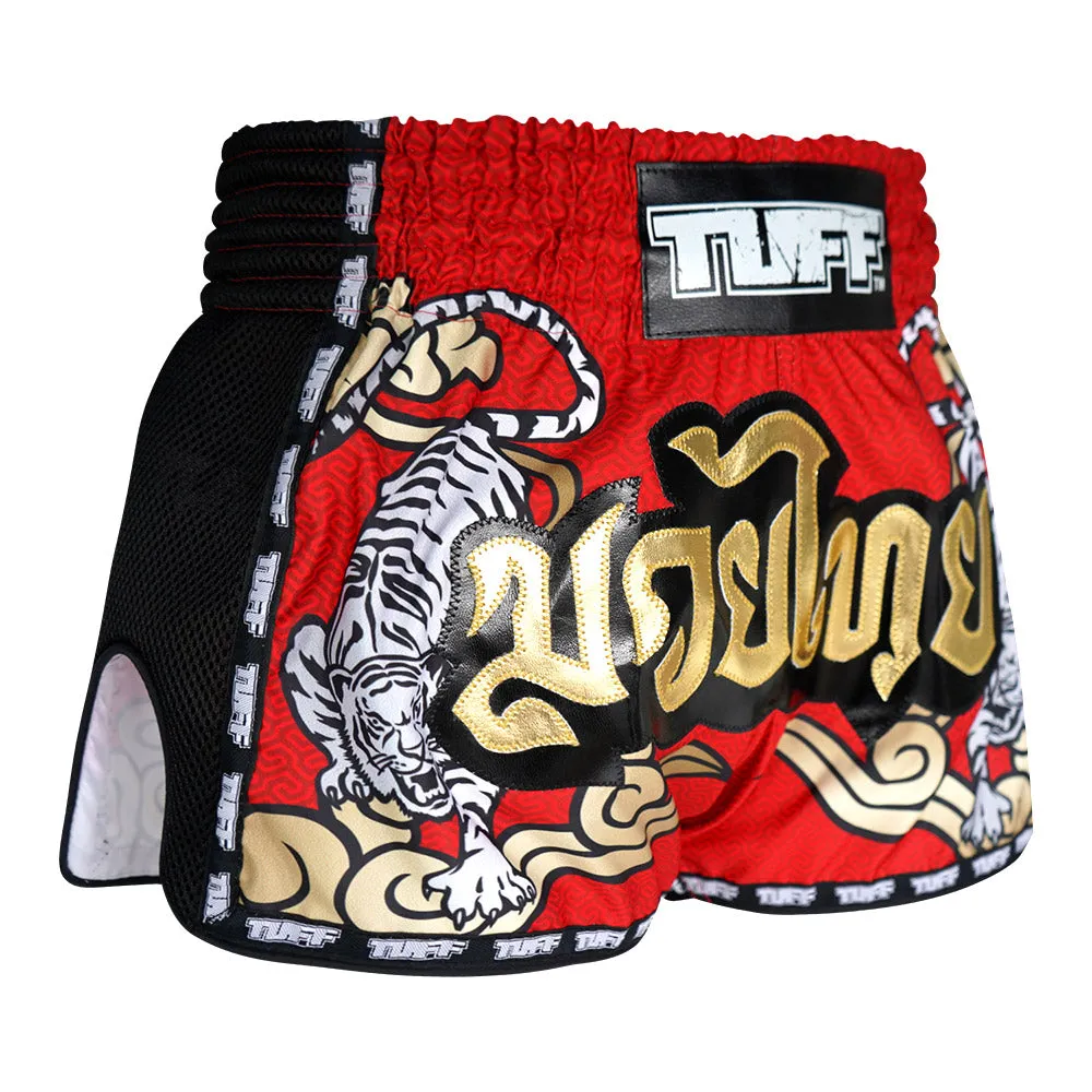 Tuff Retro Style Shorts - Red Tiger Yantra