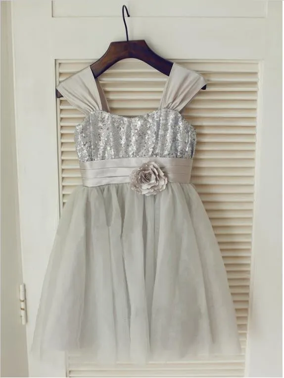 Tulle Princess Straps Sleeveless Flower Girl Dresses With Bowknot