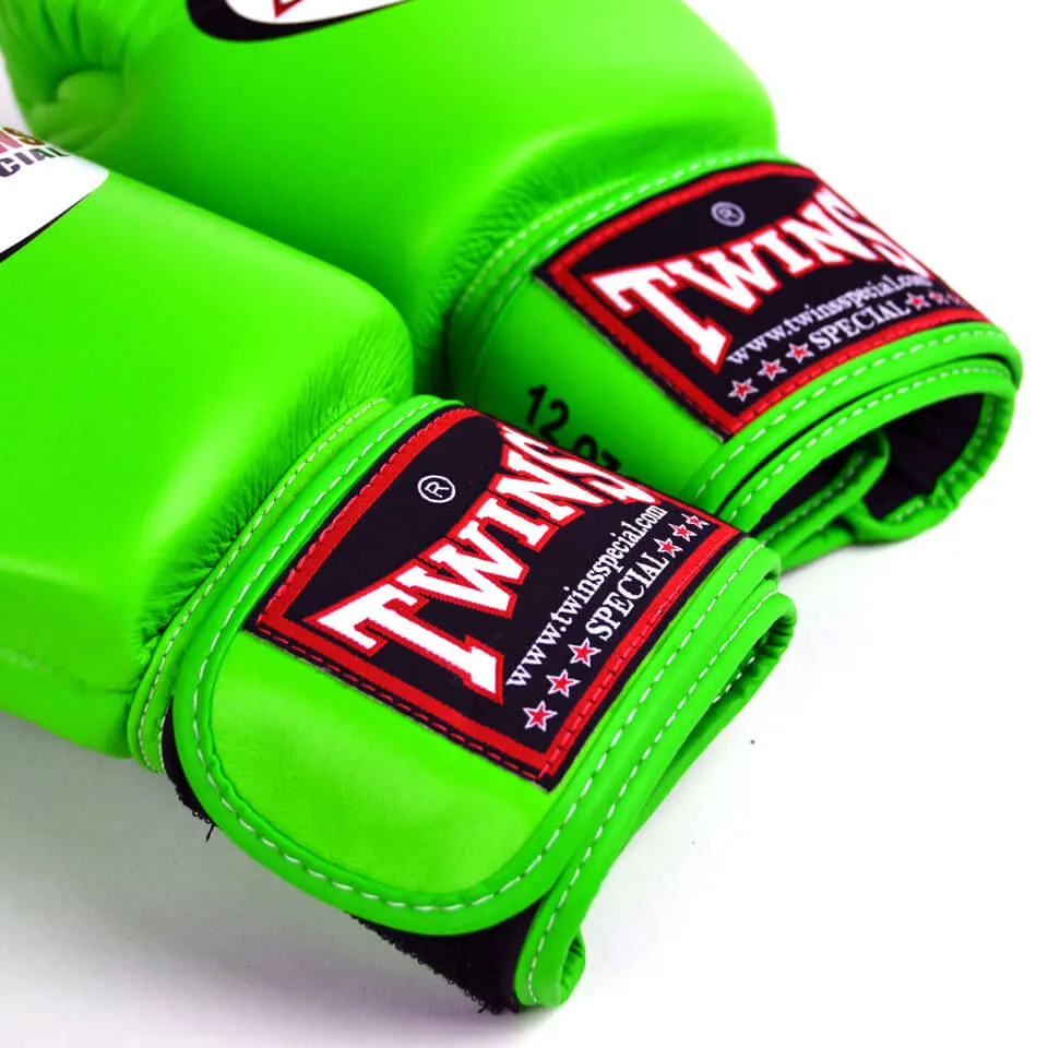 Twins BGVL3 Velcro Boxing Gloves Lime Green