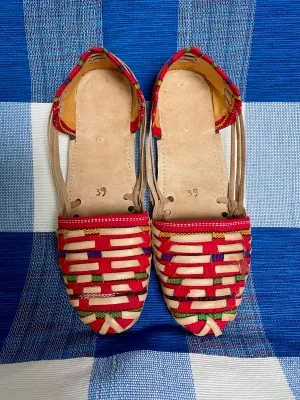 US 8/8.5 WIDE FIT- Handmade Colorful Leather Huarachas-  CLICK FOR MORE STYLES