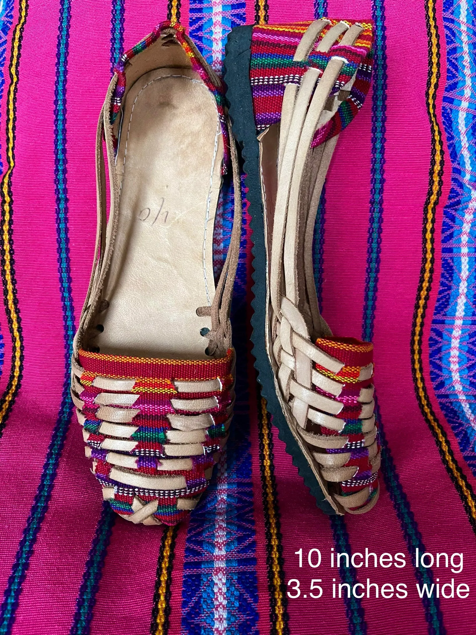 US 9.5/10-Handmade Colorful Leather Huarachas- CLICK FOR MORE STYLES