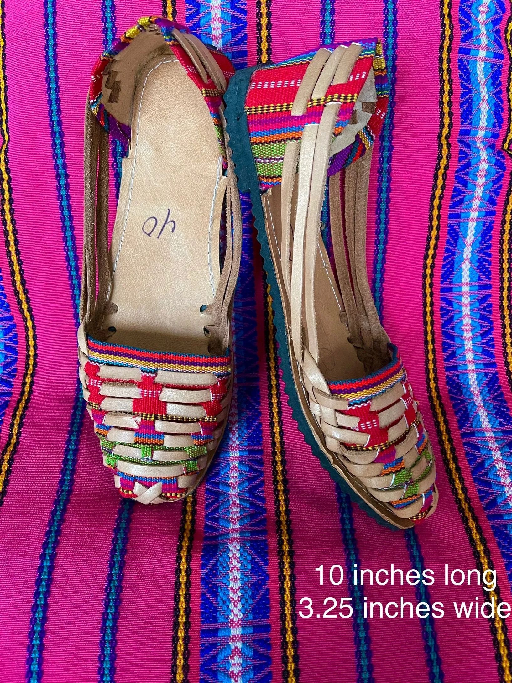 US 9.5/10-Handmade Colorful Leather Huarachas- CLICK FOR MORE STYLES