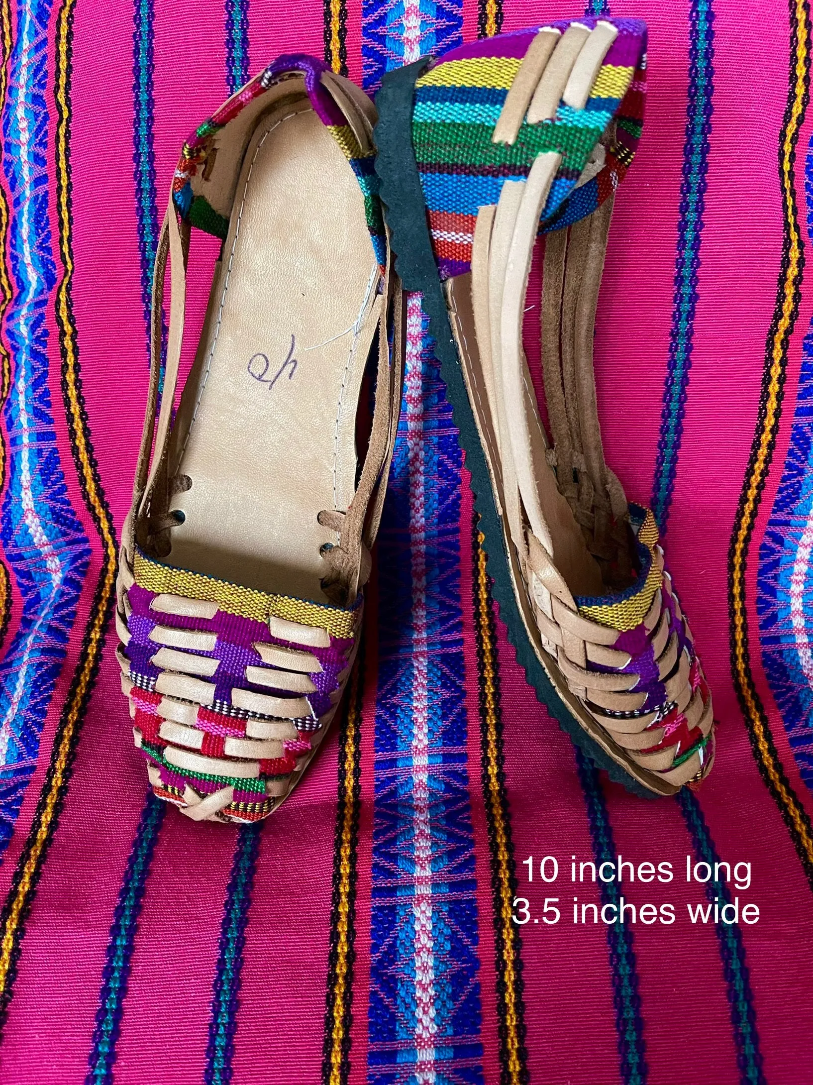 US 9.5/10-Handmade Colorful Leather Huarachas- CLICK FOR MORE STYLES