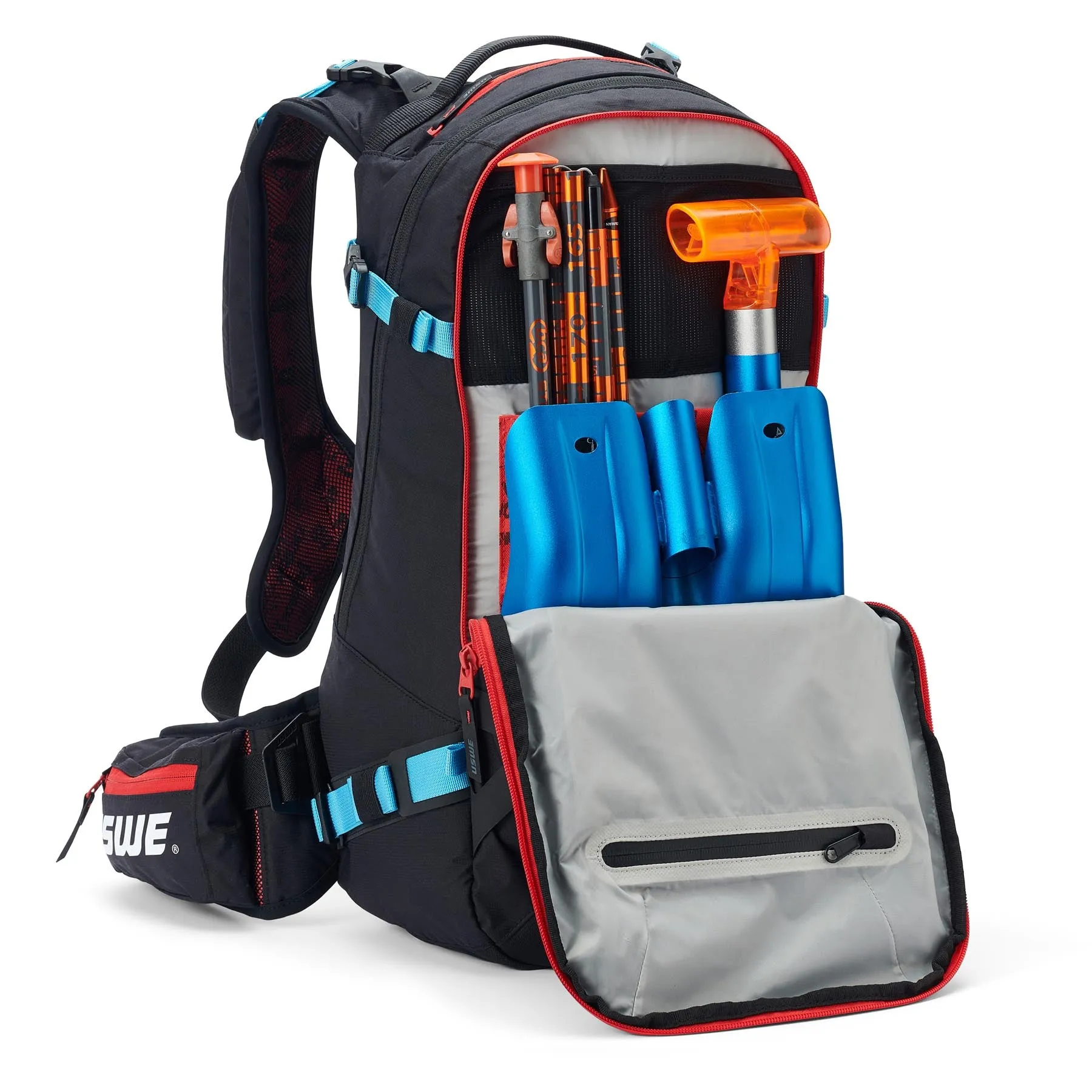 USWE Pow 16L Alpine Skiing Protector Pack - Carbon Black