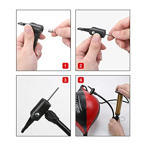 VAlinks Professional Double End Speed Bag PU Leather Punch Ball Striking Bag Kits for Boxing MMA Training Muay Thai Fitness or Fighting Sport (Red)