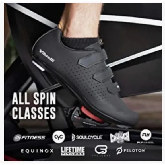 Vibrelli Men's Cycling Shoes - Road, Peloton, Spin - Fits All Cleats  Sz 9
