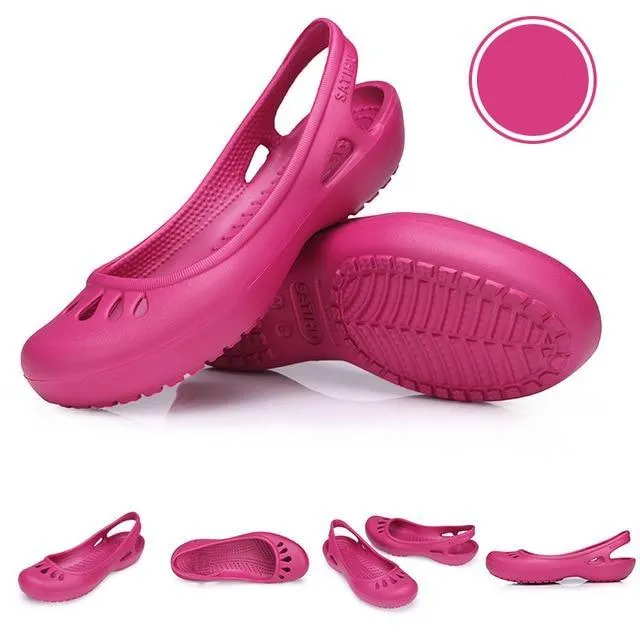 women Clogs Jelly Sandals Home Non-slip Hole Shoes