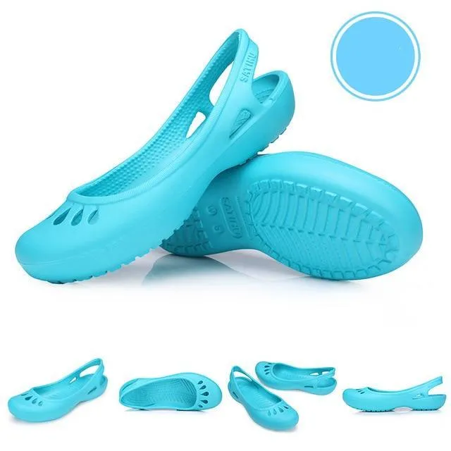 women Clogs Jelly Sandals Home Non-slip Hole Shoes